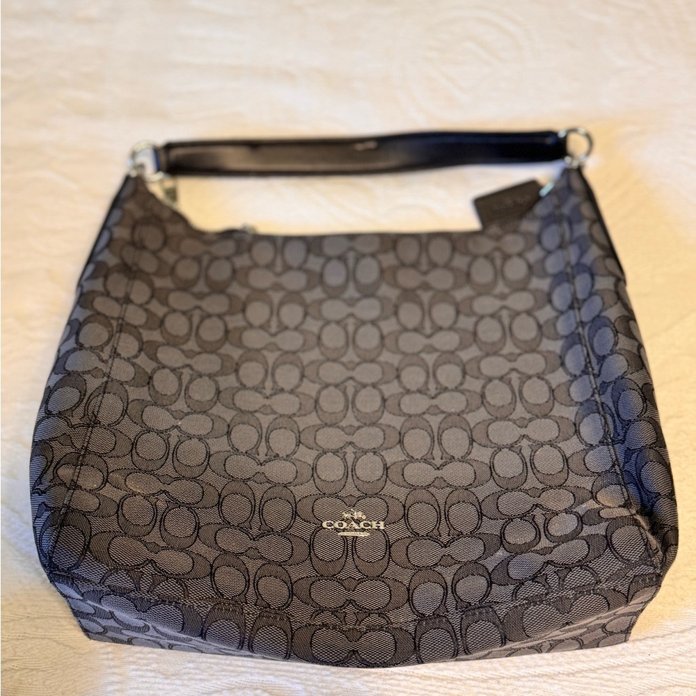 Coach Gray Monogram Shoulder Bag